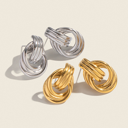 Мода 304 серьги-гвоздики с узлами из нержавеющей стали