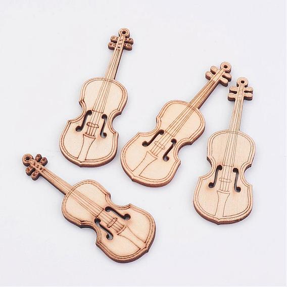 Undyed Wooden Pendant, Violin