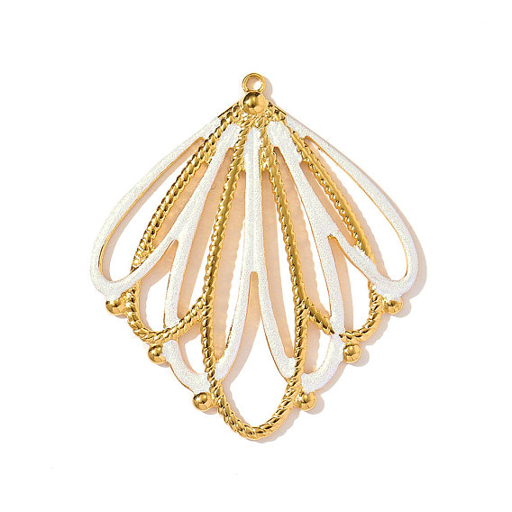 304 нержавеющей стальной эмали подвески, подвески в форме ракушек, ионное покрытие (ip), реальный 18 k позолоченный