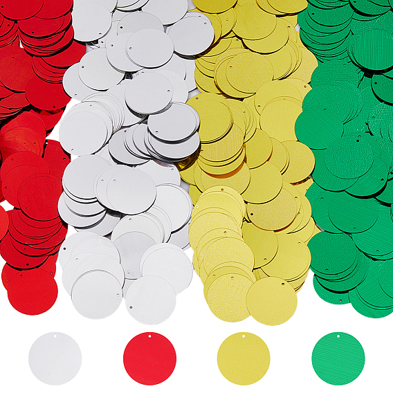 192g 4 цвета ПВХ пайетки подвески, плоско-круглые