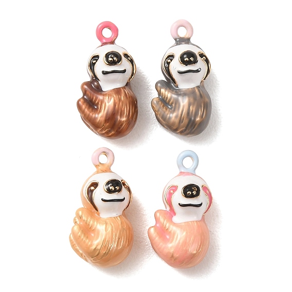 Alloy Enamel Pendants, Sloth Charms
