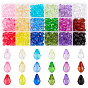 396 шт 18 стили акриловые бусины, слеза, граненые