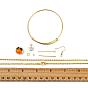 Persimmon Bumpy Earrings Bangle Necklace Making Kits, Including Lampwork & ABS Plastic Beads, Alloy Cubic Zirconia Charms, Iron Expandable Bangle & Cable Chain Necklace & Earrings Findings