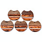 Resin & Walnut Wood Pendants, Gap Flat Round