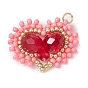 Стеклянные подвески из бисера, с целью перехода в кольце, шарма сердца