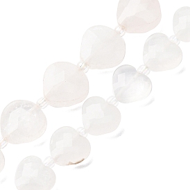 Природных кристаллов кварца бисер нитей, граненое сердце из горного хрусталя, с бисером