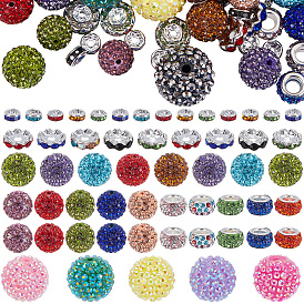 182Pcs DIY Jewelry Making Bead Kits, including Polymer Clay & Brass & Resin Rhinestone Beads