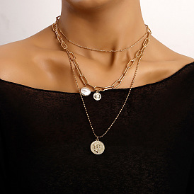 Punk Queen Multi-layered Coin Pearl Necklace for Women - Luxe Fashion Jewelry
