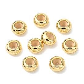 SHEGRACE Brass Beads, Cadmium Free & Nickel Free & Lead Free, Rondelle, with Rubber Inside