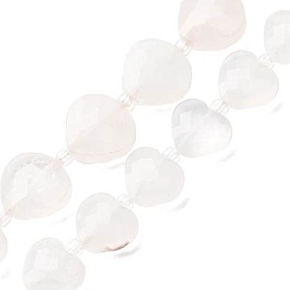 Природных кристаллов кварца бисер нитей, граненое сердце из горного хрусталя, с бисером