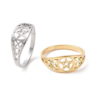 Пентакль с матросским узлом на пальце, 304 полое ирландское кольцо из нержавеющей стали для женщин