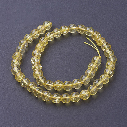 Synthetic Citrine Beads Strands, Round, Dyed & Heated
