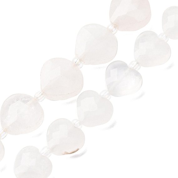 Природных кристаллов кварца бисер нитей, граненое сердце из горного хрусталя, с бисером