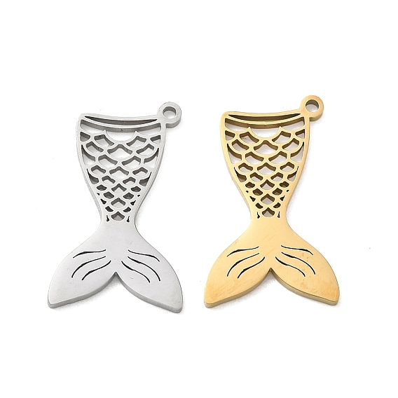 Pendentifs en acier inoxydable, charmes de queue de sirène, découper