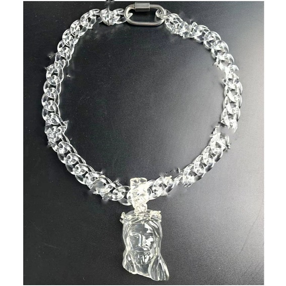 Ожерелья с подвеской в виде головы Иисуса из прозрачного акрила
