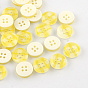 4-Hole Plastic Buttons, Flat Round, 13x3mm, Hole: 1.5mm