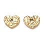 304 Stainless Steel Pendants, Hammered Heart Charms, Ion Plating(IP)