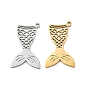 Pendentifs en acier inoxydable, charmes de queue de sirène, découper