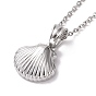 304 Stainless Steel Shell Shape Pendant Necklace for Women