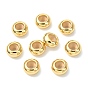 SHEGRACE Brass Beads, Cadmium Free & Nickel Free & Lead Free, Rondelle, with Rubber Inside