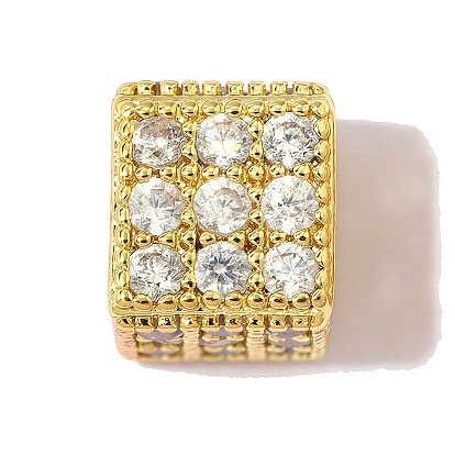 Латунные прозрачные бусины из кубического циркония, кубические, ионное покрытие (ip), зеркальная полировка