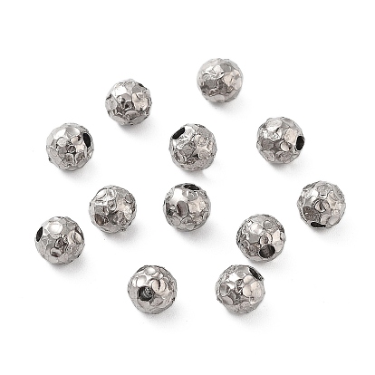 Titanium Beads, Hammered Round