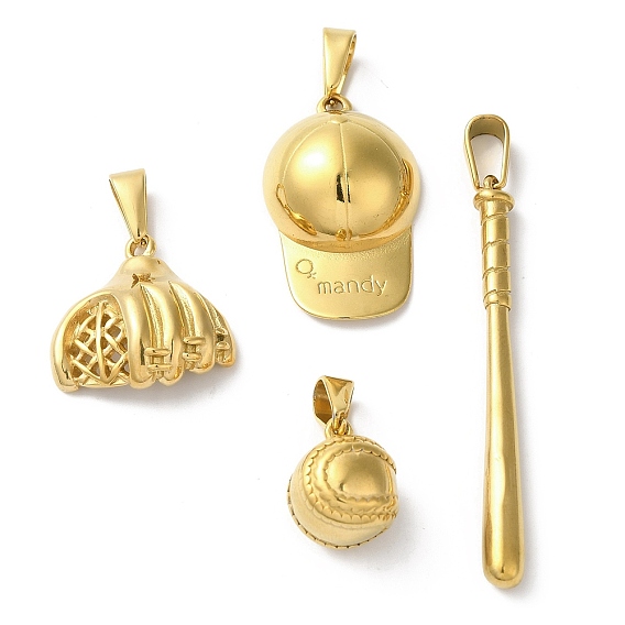 Вакуумное покрытие pvd 304 подвески из нержавеющей стали, золотые, подвеска на бейсбольную тематику