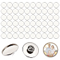 60Bags 304 Stainless Steel Brooch Base Settings, with Nuts, Flat Round