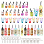 DIY Earring Making Kits, Including Glass Bottle Pendants, Plastic Cup Pendants, Resin Big Pendants, Iron Split Key Rings, Brass Earring Hooks