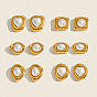 304 Stainless Steel with Pearl Stud Earrings for Women, Golden