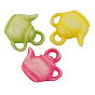 Colorful Acrylic Pendants, Teapot, Mixed Color, 17x16.5mm, Hole: 4mm