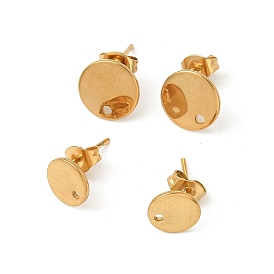 304 находка серег из нержавеющей стали, с горизонтальными петлями, ионное покрытие (ip), плоско-круглые