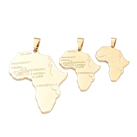 Pendentifs en acier inoxydable, Carte de l'Afrique