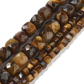 Природных тигровый глаз бисер нитей, граненый стол, вырезанный куб