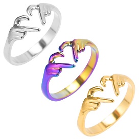 Titanium steel ring women's heart cold style small crowd simple non-fading open stainless steel ring