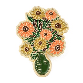 Булавки с эмалью подсолнечника, булавки для лацканов из сплава для одежды рюкзака