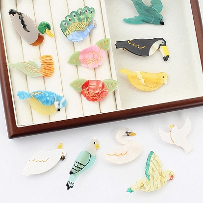 Cute Cellulose Acetate(Resin) Alligator Hair Clips, Hair Accessories for Girls