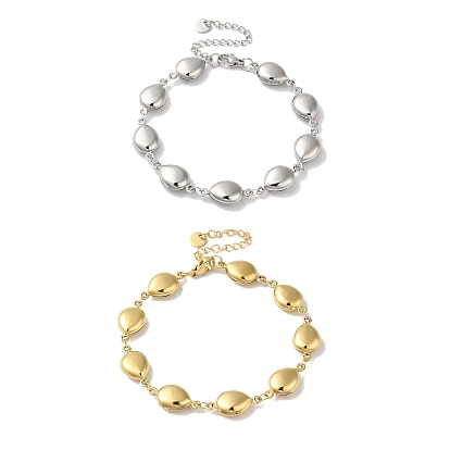 304 Stainless Steel Teardrop Link Chain Bracelets for Women