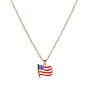 Alloy Pendant Necklaces, Flag, for Independence Day