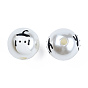 ABS Plastic Imitation Pearl Beads, with Enamel, Round with Ghost