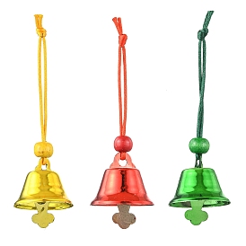 Iron Christmas Bell Pendant Decoration, Nylon Thread Christmas Tree Hanging Ornaments