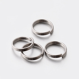 304 anillos partidos de acero inoxidable, anillos de salto de doble bucle, 7x1 mm, agujero: 6 mm