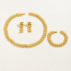 Elegant French Style Brass Jewelry Sets, include Earrings & Necklaces & Bracelets