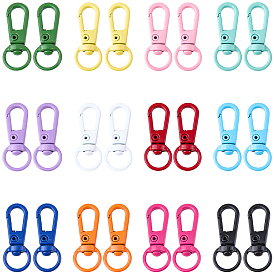 24Pcs 12 Colors Baking Paint Alloy Swivel Clasps