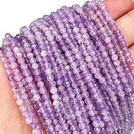 Natural Amethyst Beads Strands, Faceted, Round