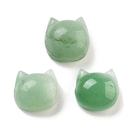 Natural Green Aventurine Beads, Cat Head Shape