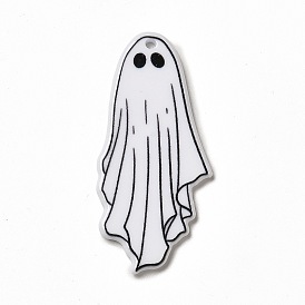 Halloween Printed  Acrylic Pendants, Ghost Charms