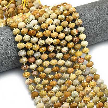 Природных ископаемых нитей бисера, граненые, рондель, с бисером