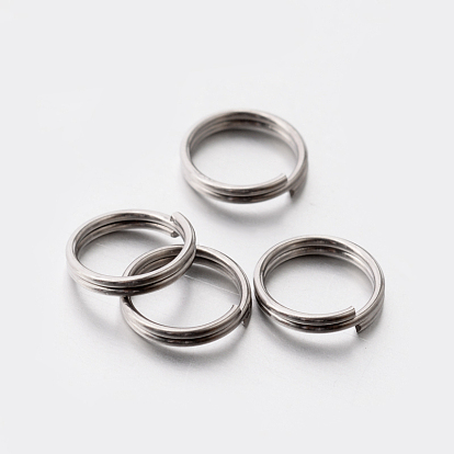 304 из нержавеющей стали разрезные кольца, кольца с двойной петлей, 7x1 мм, отверстие : 6 мм