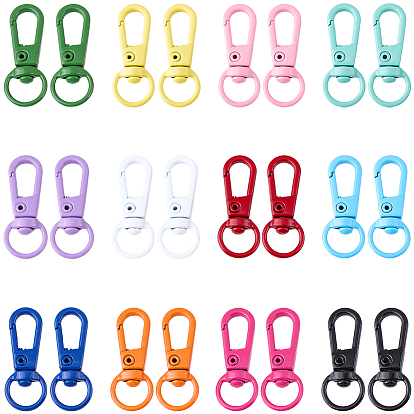 24Pcs 12 Colors Baking Paint Alloy Swivel Clasps